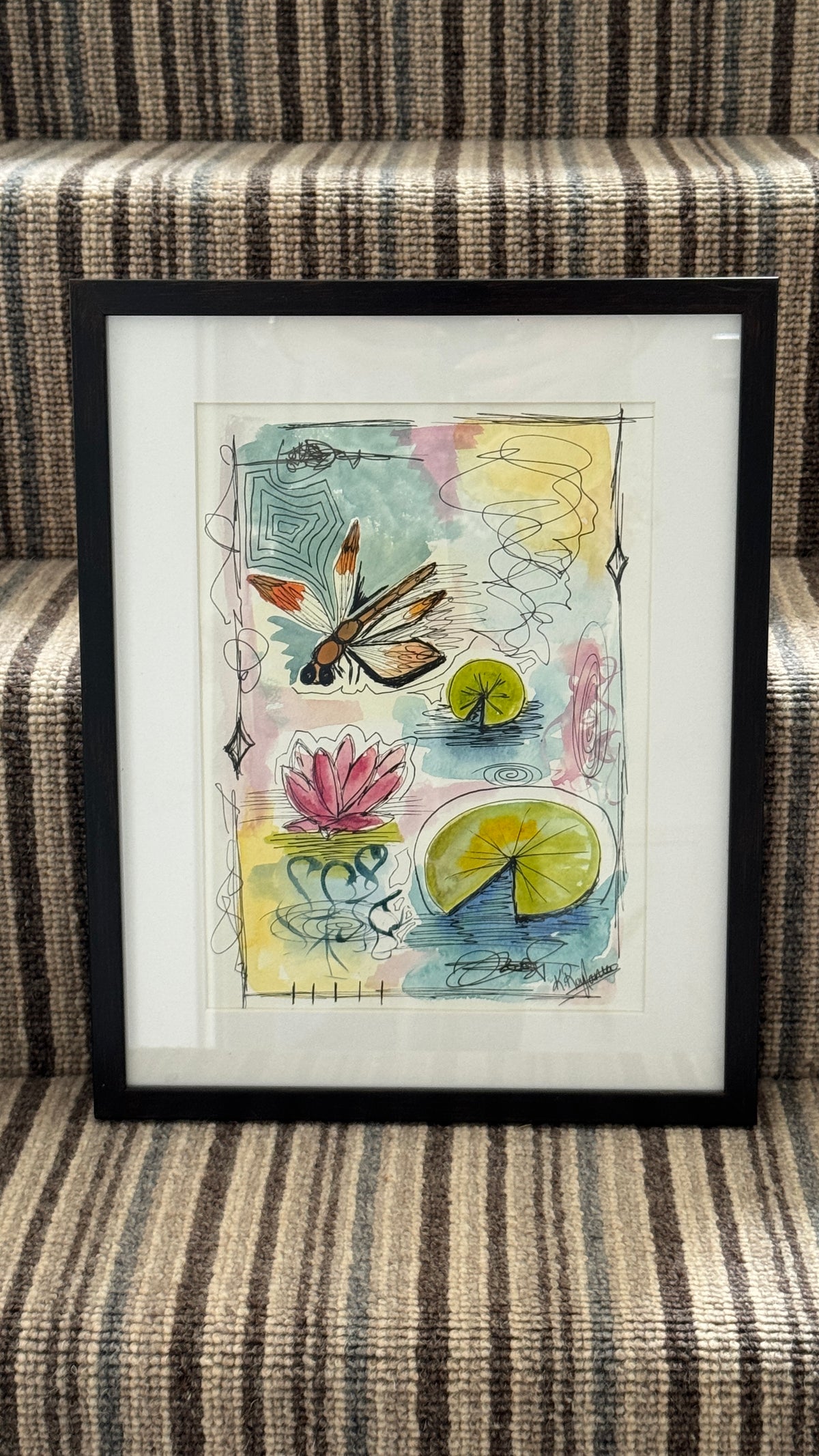 Among the Lillypads - A4 Original
