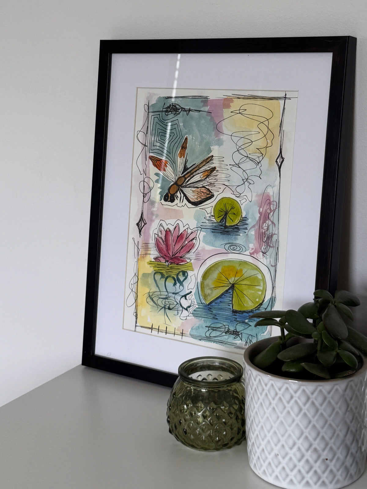 Among the Lillypads - A4 Original