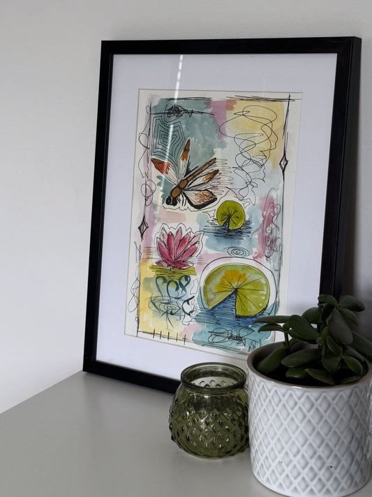 Among the Lillypads - A4 Original