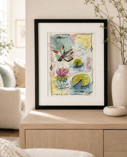 Among the Lillypads - A4 Original